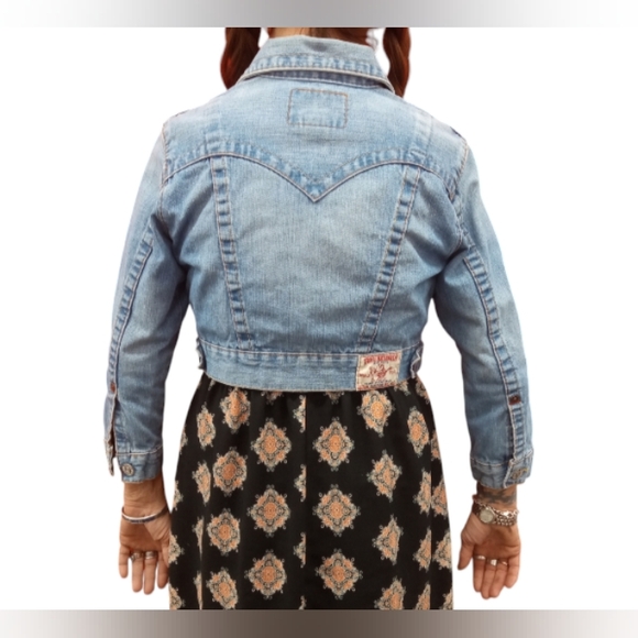 True Religion Jacket- Jimmy Crop Denim Jacket Size Large - Picture 4 of 7
